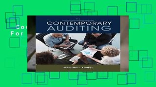 Contemporary Auditing  For Kindle