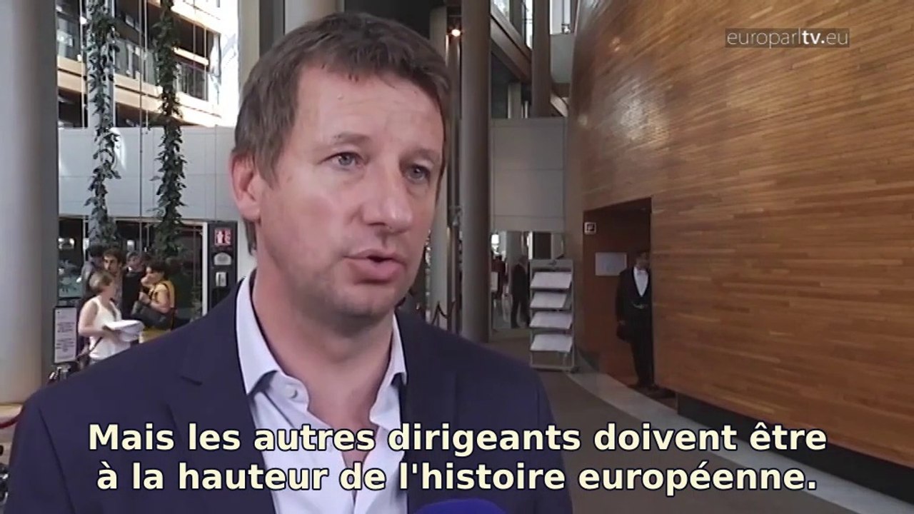 FRANCE  - GRECE - Réactions de Yannick JADOT au parlement Européen suite au discours de TSIPRAS