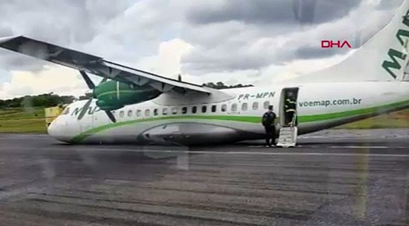 İniş takımları arızalanan yolcu uçağı, gövde üzerine indi