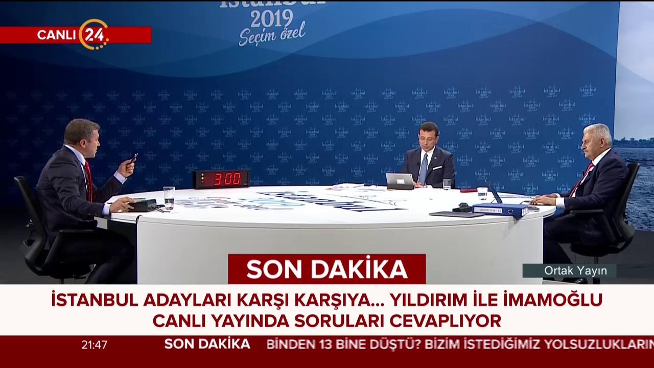 Binali Yıldırım-Ekrem İmamoğlu ortak canlı yayını