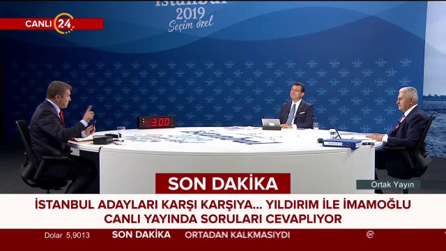Binali Yıldırım-Ekrem İmamoğlu ortak canlı yayını