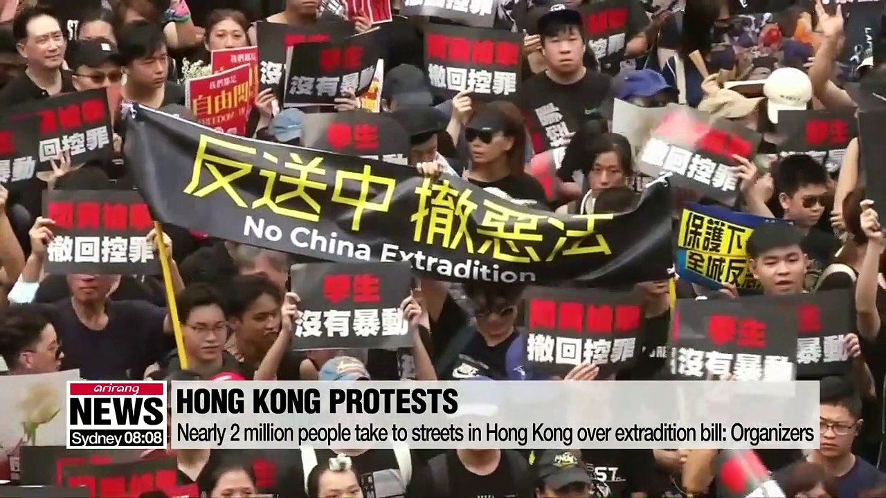 'Nearly 2 million' people take to streets in Hong Kong over extradition bill