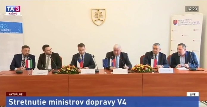 Stretnutie ministrov dopravy V4 o VRT (železničná časť, SK, 19')