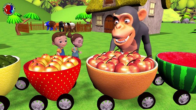 Learn Fruits Names For Childrens || Animals Names And Sounds || bear lion monkey gorilla panda