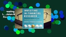 Investing in Financial Research: A Decision-Making System for Better Results  Review