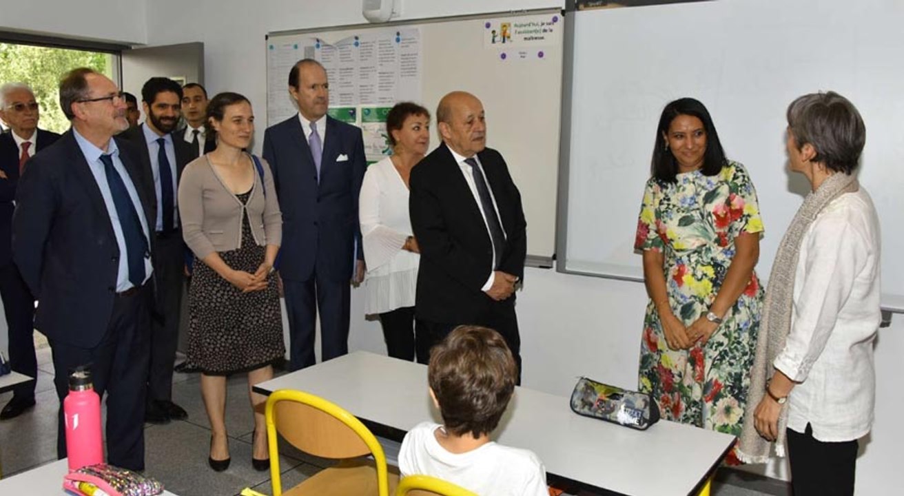 Le ministre Jean-Yves Le Drian  au GSU La Fontaine  de Fès