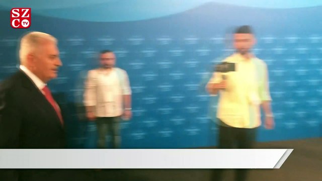 Binali Yıldırım ile Ekrem İmamoğlu'nun ortak yayın öncesi karşılaşması