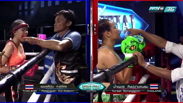 น้ำเพชร ศิษย์ช่างถนอม Vs เพชรสีเงิน ก.อดิศร | PPTV Muay Thai Fight Night | 30 กรกฎาคม 2559