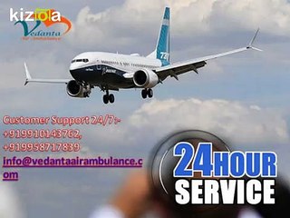 Commercial Stretcher with Vedanta Air Ambulance in Kolkata at Low fare