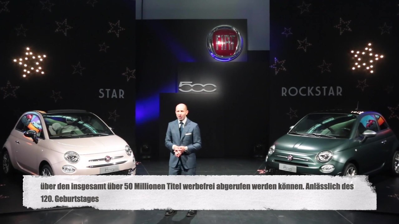 Sting und Shaggy begrüßen Fiat 500 Star und Fiat 500 Rockstar aus dem Weltall