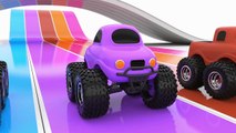 Colors for Children to Learn with Monster Street Vehicles Toys - Toy Cars for KIDS