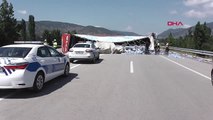 TOKAT Devrilen TIR'ın sürücüsü, emniyet kemeri sayesinde yara almadı