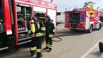 Cagliari - Incendio in una struttura a Macchiareddu (17.06.19)