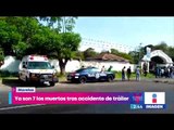Suman siete muertos por el accidente de tráiler en Morelos | Noticias con Yuriria Sierra