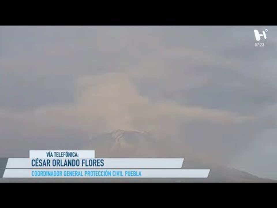 Exhalaciones del Popocatépetl provocarán caída de ceniza en Puebla, asegura Protección Civil