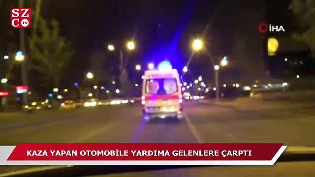 Kaza yapan otomobile yardıma gelenlere çarptı: 5 yaralı