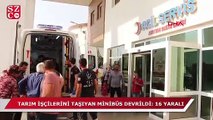 Nusaybin'de tarım işçilerini taşıyan minibüs devrildi: 16 yaralı