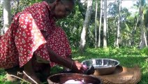 Village Foods, de Poulet, Omelette préparée par la grand-mère à l'aide de 50 œufs / la Vie du Village