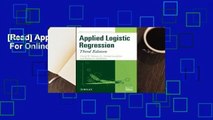 [Read] Applied Logistic Regression 3e  For Online