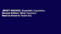 [MOST WISHED]  Essential Linguistics, Second Edition: What Teachers Need to Know to Teach Esl,