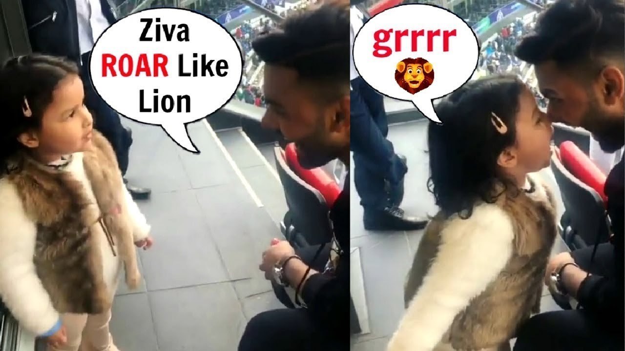 Ms Dhoni Daughter Ziva Dhoni CHEERING Team India At India Vs Pakistan Match In World Cup 2019