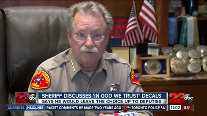 Sheriff Youngblood discusses 'In God We Trust' decals