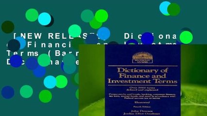 [NEW RELEASES]  Dictionary of Financial and Investment Terms (Barron s Business Dictionaries)