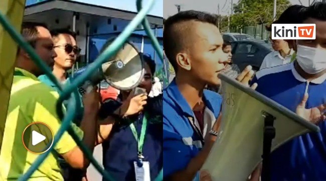 Pekerja kilang protes sebab digelar sampah