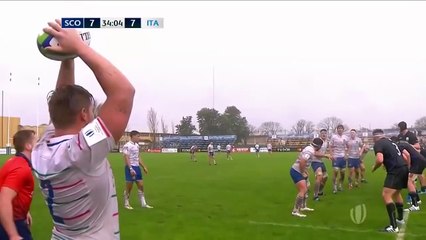 Incredible kick and flick try from Italy U20s