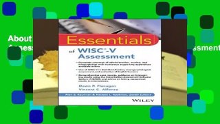 About For Books  Essentials of WISC-V Assessment (Essentials of Psychological Assessment)  For