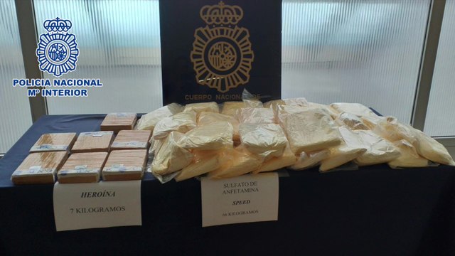 Incautan 66 kilos de 'speed' y 7 de heroína en una operación contra el tráfico de drogas