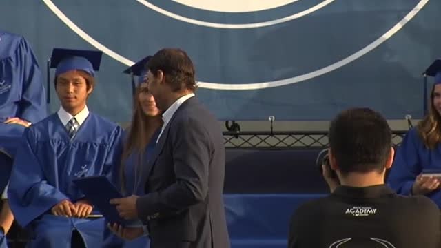 Rafa Nadal, en la graduación de su academia en Manacor