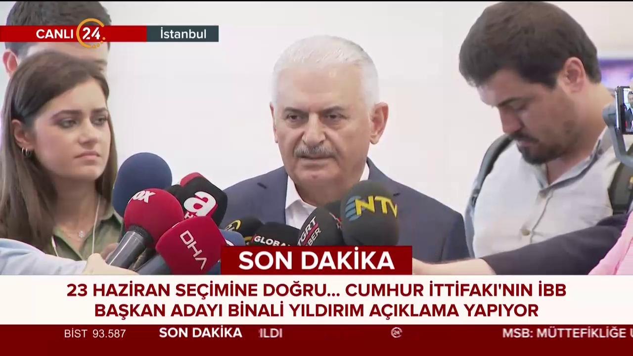 Cumhur İttifakı İBB Başkan adayı Binali Yıldırım açıklama yapıyor