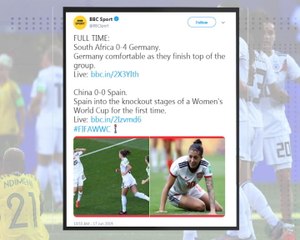 كرة قدم: كأس العالم للسيّدات: تواصل اجتماعي - ألمانيا تتصدر المجموعة الثانية