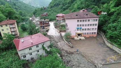 4 kişinin kaybolduğu sel bölgesi havadan böyle görüntülenmişti