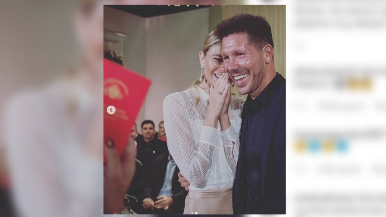 Simeone y Carla Pereyra se casan por lo civil