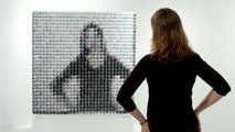 How This Artist Makes Mirrors Out of Pompoms and Wooden Tiles