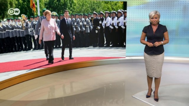 Зеленский в Берлине: Крым, Донбасс, Северный поток - 2 и здоровье Меркель. DW Новости (18.06.2019)