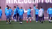 Último entrenamiento del Barça antes del partido ante la Real
