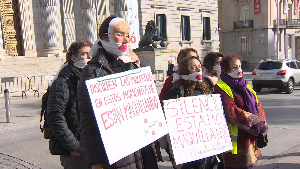Colectivos protestan en el Congreso contra la 'ley mordaza'