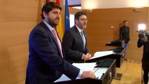 Firma del Pacto Regional contra la Violencia de Género entre PP y Cs en Murcia