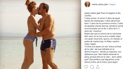 María Castro y su marido celebran 5 años de relación