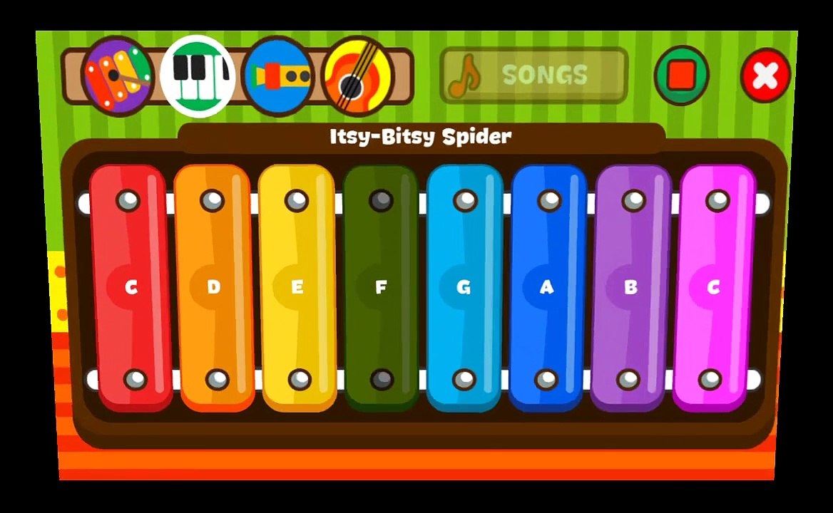 Itsy Bitsy Spider - Song For Children ( Music Of Guitar, Piano, Trumpet, Xylophone )