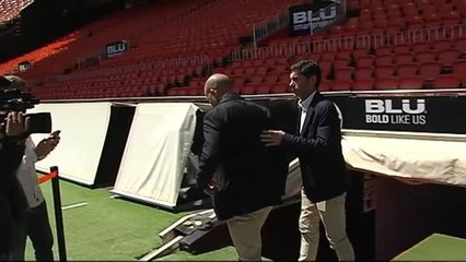 Marcelino y Paco López relajan el ambiente antes del derbi valencianista