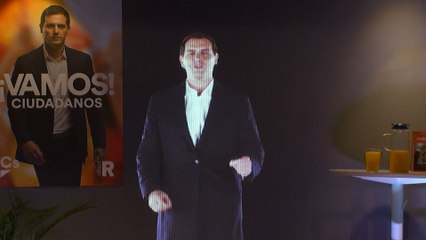 El holograma de Rivera pide el voto desde Pedraza