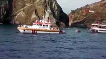 Karaya oturan gezi teknesinin yolcularını Sahil Güvenlik böyle kurtardı
