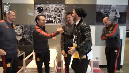 Llegada de la Selección española a su hotel