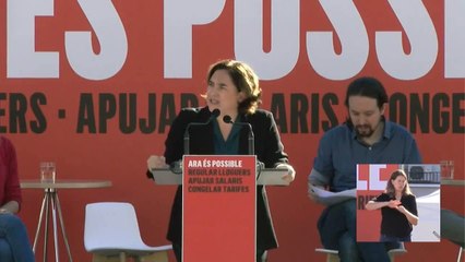 Colau: "La gente trabajadora no tiene la culpa de la represión del PP"