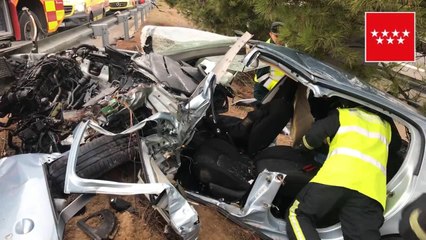 Herido grave un conductor en la M-506