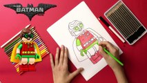 How To Draw and Color Lego Robin   The Lego Batman mvie Drawing   Learning Craft  Crafty Kids